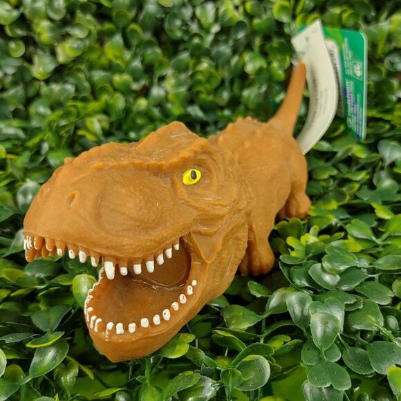 Tyrannosaurus Rex Dinosaur Squishy Toy Figure Squeezable T-Rex Dino Sand Brown - Picture 1 of 15